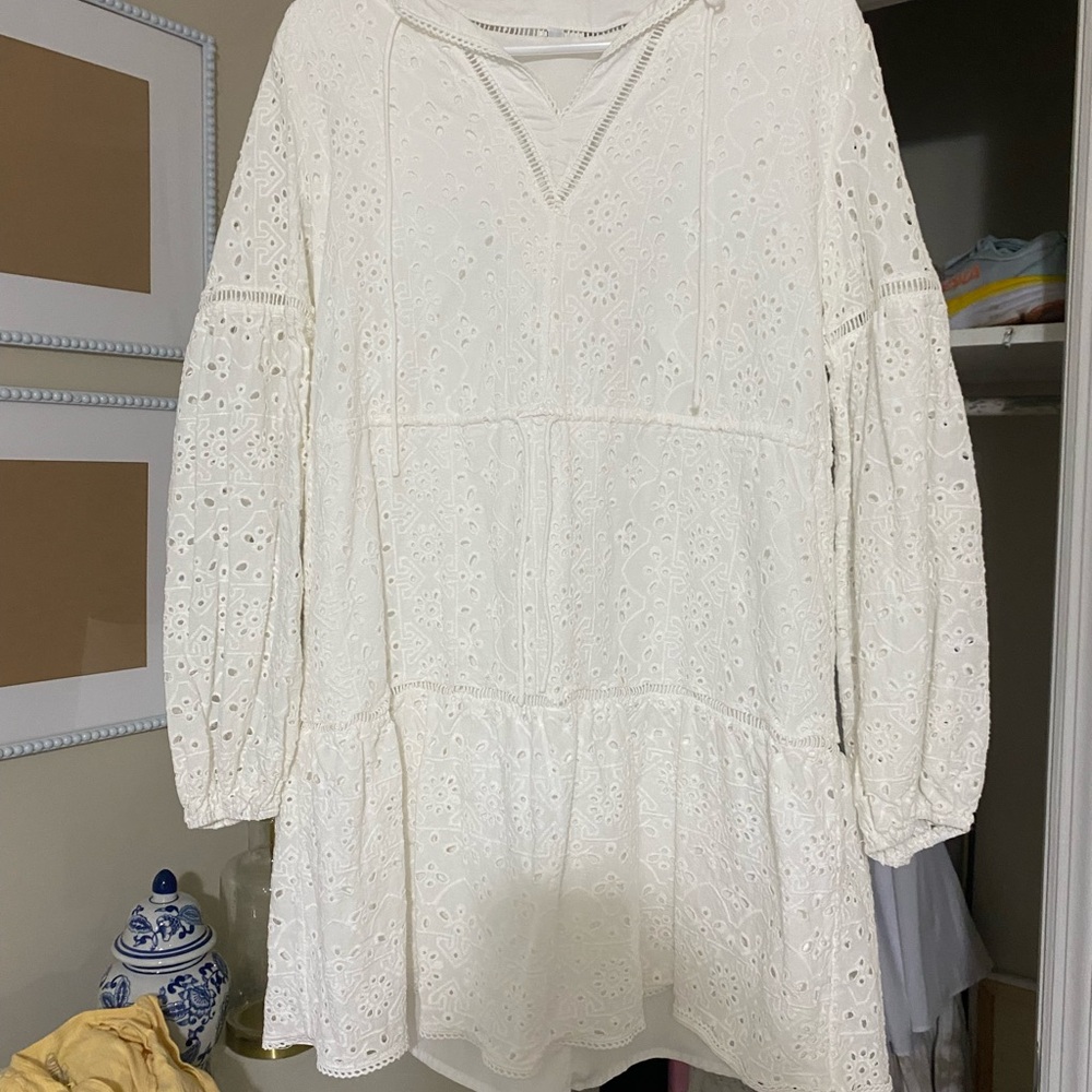 White Eyelet Lace Dress